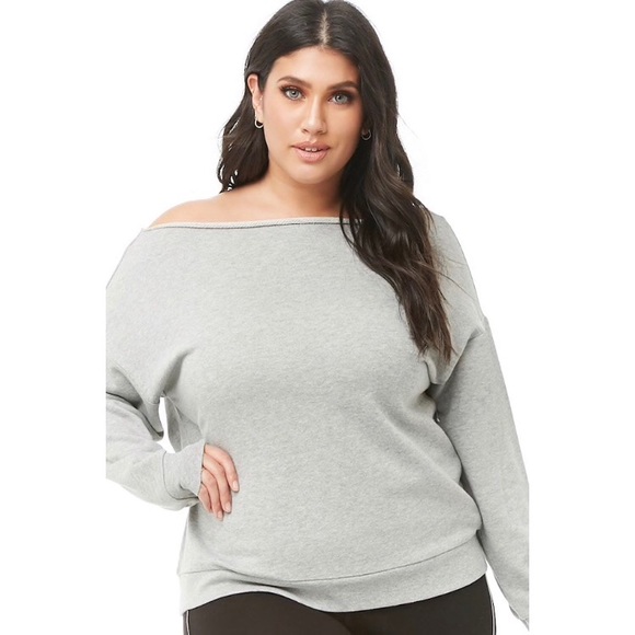 plus size off the shoulder sweatshirts